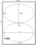 4 7/8 x 8 Oval White Label Sheet <BR><B>USUALLY SHIPS SAME DAY</B>