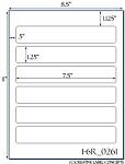 1 1/4 x 7 1/2 Rectangle Water-Resistant White Polyester Laser Label Sheet<BR><B>USUALLY SHIPS SAME DAY</B>
