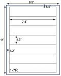 1 1/2 x 7 1/2 Rectangle Water-Resistant White Polyester Laser Label Sheet<BR><B>USUALLY SHIPS SAME DAY</B>