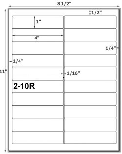 1 x 4  Rectangle Brown Kraft Label Sheet<BR><B>USUALLY SHIPS SAME DAY</B>