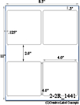 4 x 4 Square White Label Sheet<BR><B>USUALLY SH...