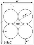 3.9375 Diameter Round Water-Resistant White Polyester Laser Label Sheet<BR><B>USUALLY SHIPS SAME DAY</B>