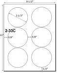 3 1/3" Diamter Round 100% RECYCLED White Label Sheet<BR><B>USUALLY SHIPS SAME DAY</B>