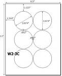 2 7/8 Diameter Round White High Gloss Label Sheet<BR><B>USUALLY SHIPS SAME DAY</B>
