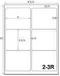 3 1/3 x 4 Rectangle Water-Resistant White Polyester Laser Label Sheet<BR><B>USUALLY SHIPS SAME DAY</B>