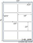 2 1/2 x 4 Rectangle Water-Resistant White Polyester Laser Label Sheet<BR><B>USUALLY SHIPS SAME DAY</B>