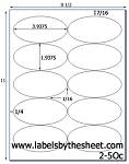 3.9375 x 1.9375 Oval Natural Tan Label Sheet<BR><B>USUALLY SHIPS SAME DAY</B>