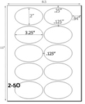2 x 3 1/4 Oval Khaki Tan Label Sheet<BR><B>USUALLY SHIPS SAME DAY</B>