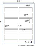 1.25 x 3.75 Rectangle Water-Resistant White Polyester Laser Label Sheet<BR><B>USUALLY SHIPS SAME DAY</B>