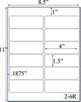 1 1/2 x 4 Rectangle Water-Resistant White Polyester Laser Label Sheet<BR><B>USUALLY SHIPS SAME DAY</B>
