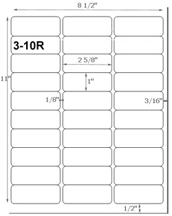 1 x 2 5/8 Rectangle Foil (Gold or Silver) Label Sheet<BR><B>USUALLY SHIPS SAME DAY</B>
