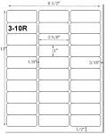 1x 2 5/8 Rectangle Water-Resistant White Polyester Laser Label Sheet<BR><B>USUALLY SHIPS SAME DAY</B>