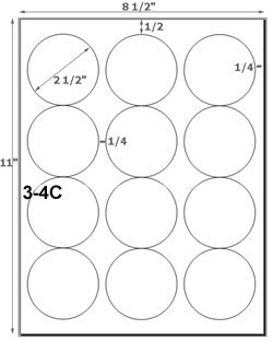 2 1/2 Diameter Round Brown Kraft Label Sheet<BR><B>USUALLY SHIPS SAME DAY</B>