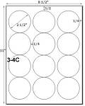 2 1/2 Diamter Round Khaki Tan Label Sheet<BR><B>USUALLY SHIPS SAME DAY</B>