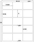 2 x 2 5/8 Rectangle Water-Resistant White Polyester Laser Label Sheet<BR><B>USUALLY SHIPS SAME DAY</B>