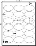 1 1/2 x 2 5/8  Oval Brown Kraft Label Sheet<BR><B>USUALLY SHIPS SAME DAY</B>