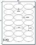 2.5 x 1.375  Oval Natural Tan Label Sheet<BR><B>USUALLY SHIPS SAME DAY</B>