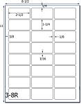 1 1/4  x  2 1/2 Rectangle  White Label Sheet<BR><B>USUALLY SHIPS SAME DAY</B>