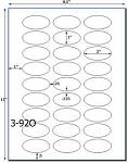 1 x 2  Oval Natural Tan Label Sheet<BR><B>USUALLY SHIPS SAME DAY</B>