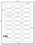 1  x 2 1/4  White High Gloss Oval Label Sheet<BR><B>USUALLY SHIPS SAME DAY</B>