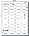 7/8 x 2 Oval White Label Sheet <BR><B>USUALLY SHIPS SAME DAY</B>