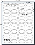 3/4 x 1 7/8 Oval White Label Sheet <BR><B>USUALLY SHIPS SAME DAY</B>