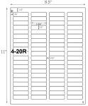 1/2 x 1 3/4 Rectangle Water-Resistant White Polyester Laser Label Sheet<BR><B>USUALLY SHIPS SAME DAY</B>