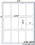 2 x 3.25 Rectangle Water-Resistant White Polyester Laser Label Sheet<BR><B>USUALLY SHIPS SAME DAY</B>