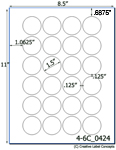 1.5 Diameter Round Water-Resistant White Polyester Laser Label Sheet<BR><B>USUALLY SHIPS SAME DAY</B>