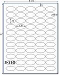 3/4 x 1 1/2  Oval Natural Tan Label Sheet<BR><B>USUALLY SHIPS SAME DAY</B>