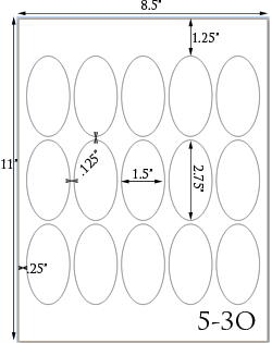 2 3/4 x 1 1/2  Oval Brown Kraft Label Sheet<BR><B>USUALLY SHIPS SAME DAY</B>