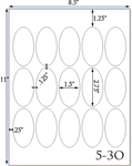 2 3/4 x 1 1/2  Oval Brown Kraft Label Sheet<BR><B>USUALLY SHIPS SAME DAY</B>