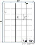 1.5 x 1.5 Square Water-Resistant White Polyester Laser Label Sheet<BR><B>USUALLY SHIPS SAME DAY</B>
