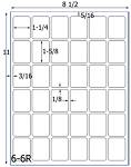 1 5/8 x 1 1/4 Rectangle White Label Sheet <BR><B>USUALLY SHIPS SAME DAY</B>