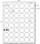 1 1/4 Diameter Round White High Gloss Label Sheet<BR><B>USUALLY SHIPS SAME DAY</B>