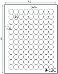 3/4 Diameter Round Water-Resistant White Vinyl Inkjet Label Sheet<BR><B>USUALLY SHIPS SAME DAY</B>