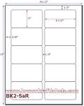 2 x 3 1/2 Rectangle White High Gloss  Label Sheet<BR><B>USUALLY SHIPS SAME DAY</B>