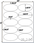 3.9375 x 1.9375 Oval Labels, Oval Inkjet Labels, Oval Laser Labels