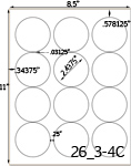 2 1/2 Diameter Round Label, Round Inkjet Label Sheets, Round Laser Label Sheets