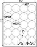 2 Diameter Round Label, Round Stickers, Round Inkjet Labels, Round Laser Labels