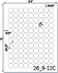 3/4 Round Label, Round Labels, Round Inkjet Labels, Round Laser Labels