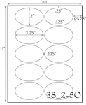 2 1/2 x 1 3/4 Oval Labels, Oval Inkjet Labels, Oval Laser Labels