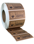 Rectangle Brown Kraft Roll Label - Custom Printed