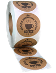 Round Brown Kraft Roll Label - Custom Printed