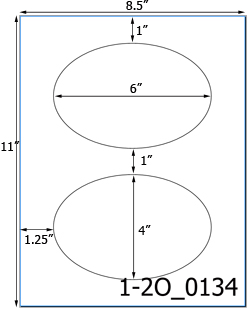 6 x 4 Oval<BR>Standard Uncoated White Printed Label Sheet<BR><B>USUALLY SHIPS IN 2-3 BUSINESS DAYS</B>
