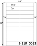 3 1/2 x 1 Rectangle <BR>White Satin Gloss Printed Label Sheet<BR><B>USUALLY SHIPS IN 2-3 BUSINESS DAYS</B>