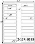 3 1/2 x 3/4 Rectangle <BR>White Satin Gloss Printed Label Sheet<BR><B>USUALLY SHIPS IN 2-3 BUSINESS DAYS</B>