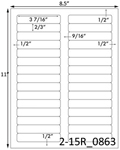 3 7/16 x 2/3 Rectangle <BR>White Satin Gloss Printed Label Sheet<BR><B>USUALLY SHIPS IN 2-3 BUSINESS DAYS</B>