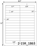 3.7 x .65 Rectangle<BR>White Satin Gloss Printed Label Sheet<BR><B>USUALLY SHIPS IN 2-3 BUSINESS DAYS</B>