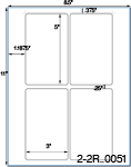 3 x 5 Rectangle Water-Resistant White Polyester Laser Label Sheet<BR><B>USUALLY SHIPS SAME DAY</B>